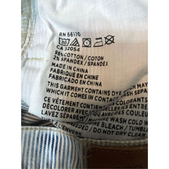 BDG Shorts Blue Striped Denim Roll Cuff High Rise Hot Pants Summer size 26 - Picture 10 of 11